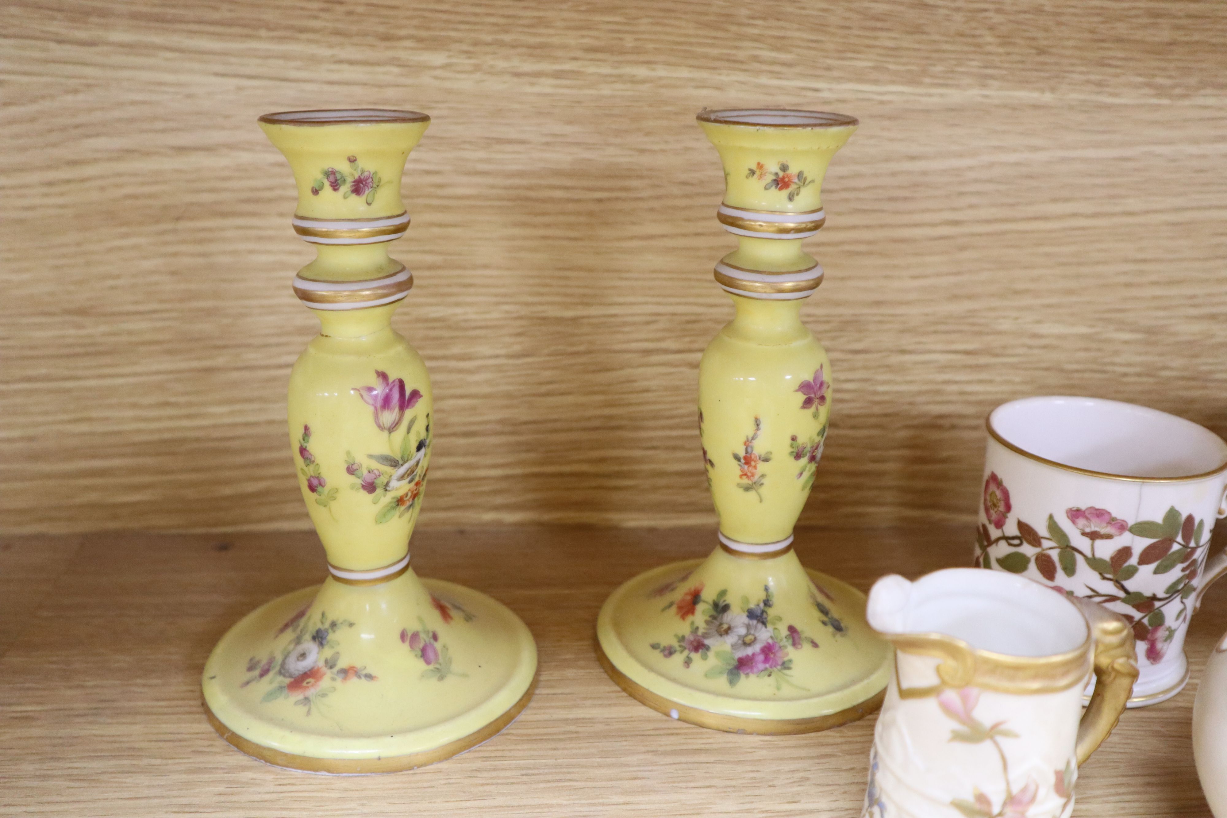 A collection of Worcester, Meissen, Dresden and other ceramics